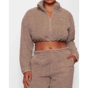 Skims Teddy Full Zip Crop Jacket | Tigers Eye NWT Size 3x